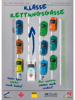 Rettungsgasse - deutsch/englisch/französisch